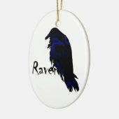 Raven kerstversiering keramisch ornament (Links)