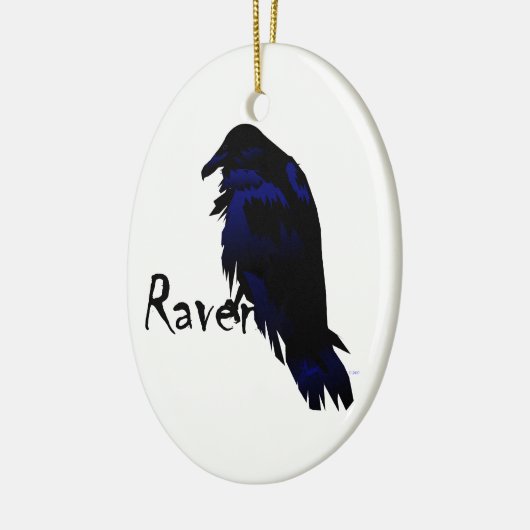 Raven kerstversiering keramisch ornament (Links)