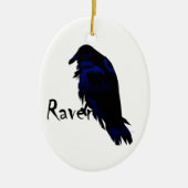 Raven kerstversiering keramisch ornament (Voorkant)