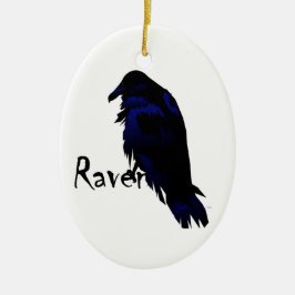 Raven kerstversiering keramisch ornament