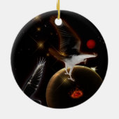 Raven kerstversiering keramisch ornament (Achterkant)