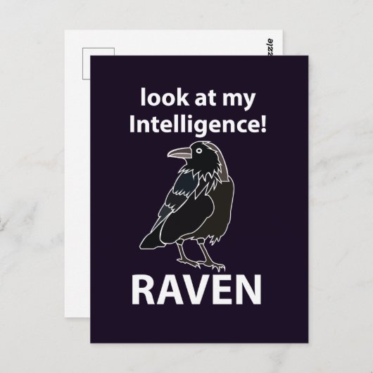 Raven kijk naar mijn intelligentie Raven Briefkaart (Voorkant / Achterkant)