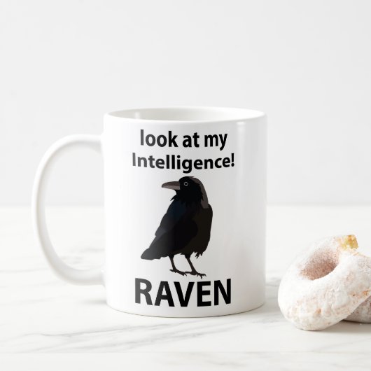 Raven kijk naar mijn intelligentie Raven Koffiemok (Met donut)