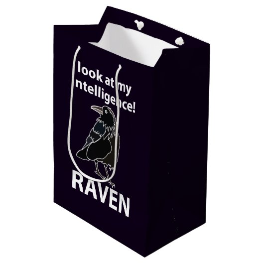 Raven kijk naar mijn intelligentie Raven Medium Cadeauzakje (Voorkant Gekanteld)