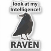 Raven kijk naar mijn intelligentie Raven Sticker (Voorkant)
