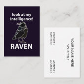 Raven kijk naar mijn intelligentie Raven Visitekaartje (Voorkant / Achterkant)
