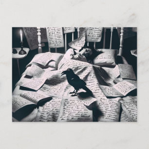 Raven kijken slapende vrouw briefkaart