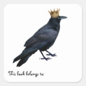 Raven King Bookplate Vierkante Sticker (Voorkant)