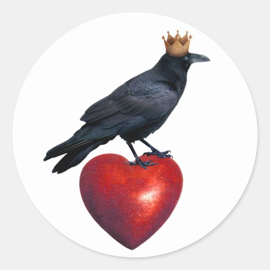 Raven King Heart Sticker (Voorkant)
