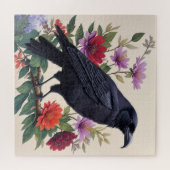 Raven Kleurrijke Bloemenkunst Legpuzzel (Horizontaal)
