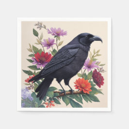 Raven Kleurrijke Bloemenkunst Servet