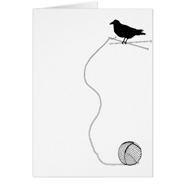 Raven Knitting Card (Voorkant)