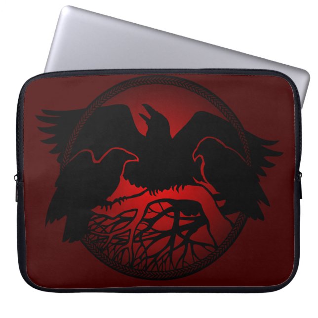 Raven Laptop Sleeve Spirit Animal Tablet Hoesjes (Voorkant)