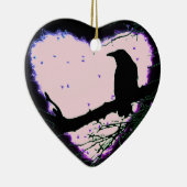 Raven Love Forever Cracked Ggloart Keramisch Ornament (Rechts)
