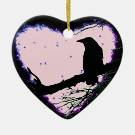 Raven Love Forever Cracked Ggloart Keramisch Ornament