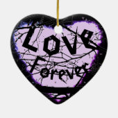 Raven Love Forever Cracked Ggloart Keramisch Ornament (Achterkant)