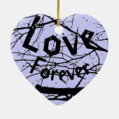 Raven Love Forever Cracked Heart Keramisch Ornament (Achterkant)
