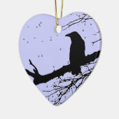 Raven Love Forever Cracked Heart Keramisch Ornament (Links)