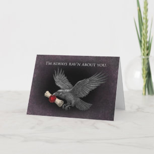 Raven Love Messenger Gothic Dark Valentijnsdag Lie Kaart