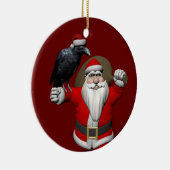 Raven Loving Santa Claus Keramisch Ornament (Rechts)
