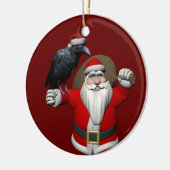 Raven Loving Santa Claus Keramisch Ornament (Links)