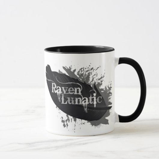 Raven Lunatic Fun Quote voor Raven Bird Lovers Mok (Rechts)