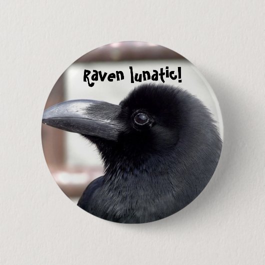 Raven Lunatic Ronde Button 5,7 Cm (Voorkant)