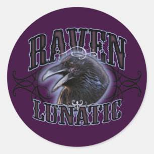 Raven Lunatic Ronde Sticker
