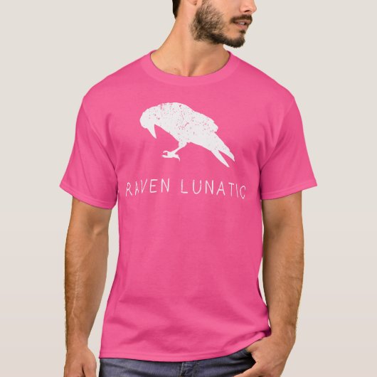 Raven Lunatic T-shirt Fun Vogel Goth Gotisch Cadea (Voorkant)