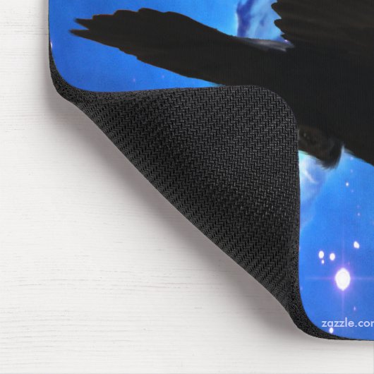 Raven, Maan & Buitenruimte Mousepad Muismat (Hoek)