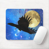 Raven, Maan & Buitenruimte Mousepad Muismat (Met muis)