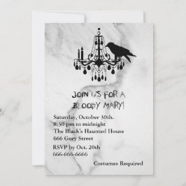 Raven, Mable and Black Cat Halloween Invitation Kaart