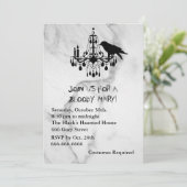 Raven, Mable and Black Cat Halloween Invitation Kaart (Staand voorkant)