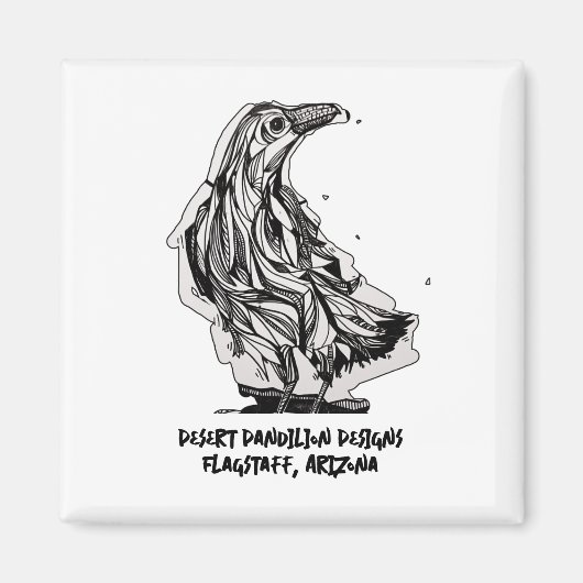 Raven Magnet van Desert Dandilion Design (Voorkant)