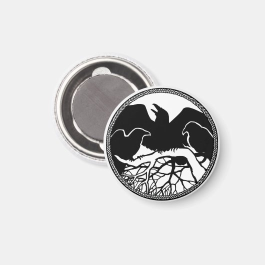 Raven Magnets Raven Native Art Fridge Magnet Gift (Voorkant / Achterkant)