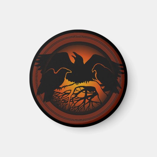 Raven Magnets Raven Native Art Fridge Magnet Gift (Voorkant)