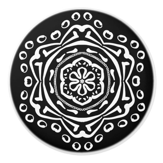 Raven Mandala Keramische Knop (Voorkant)