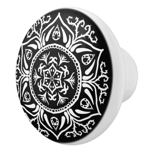Raven Mandala Keramische Knop (Rechts)