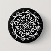 Raven Mandala Ronde Button 5,7 Cm (Voorkant)