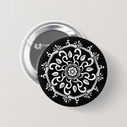 Raven Mandala Ronde Button 5,7 Cm (Voorkant /achterkant)