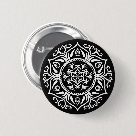 Raven Mandala Ronde Button 5,7 Cm (Voorkant /achterkant)