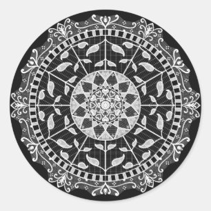Raven Mandala Ronde Sticker