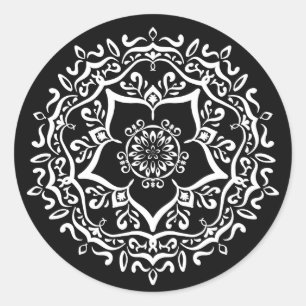 Raven Mandala Ronde Sticker