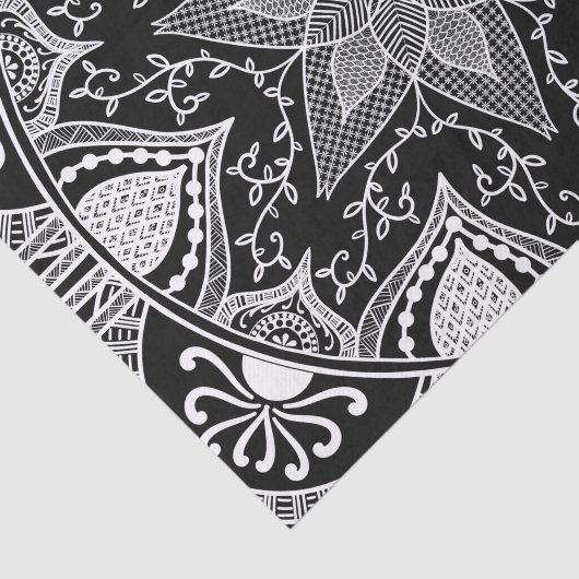 Raven Mandala Tissuepapier (Detail)