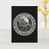 Raven Medaillon Snijwerk Kunst Vogel Natuur   Kaart (Gele Bloem)