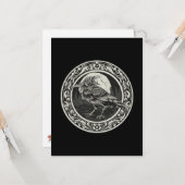 Raven Medallion Carving Art Bird Natuur Card Kaart (Voorkant / Achterkant in situ)