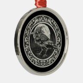Raven Medallion Carving Art Bird Natuur Metalen Ornament (Rechts)