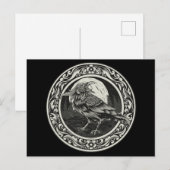 Raven Medallion Carving Art Bird Natuur Mok Briefkaart (Voorkant / Achterkant)