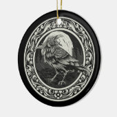 Raven Medallion Carving Art Bird Natuur Nevermore Keramisch Ornament (Links)
