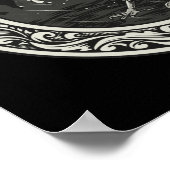 Raven Medallion Carving Art Bird Natuur Poster (Hoek)